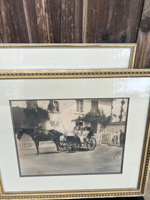 PHOTOGRAPHIE ancienne, duc attelé pour la promenade, vers 19…