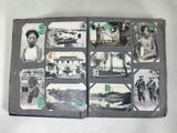 a book with pictures of people and vehicles on it