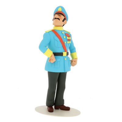 figurine représentant un homme vêtu d'un uniforme bleu