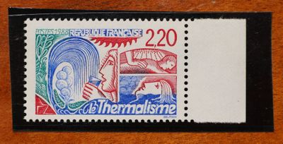 le timbre représente un homme et une femme