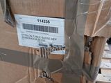 a box with a label on it sitting on a pallet