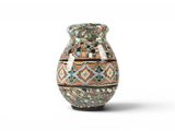 an image of a vase with a pattern on it on a white surface