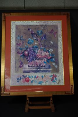 a picture of a picture of a vase with flowers in it