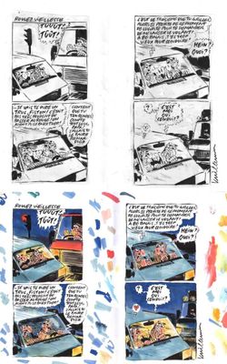 des croquis tirés d'une bande dessinée mettant en scène divers produits alimentaires