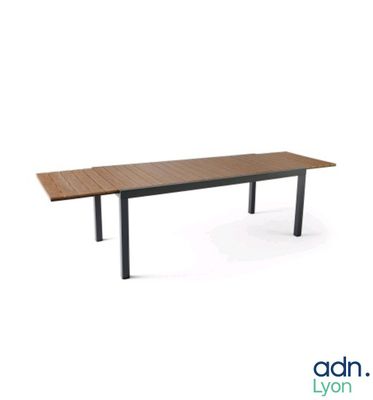 a close up of a table with a wooden top on a white background