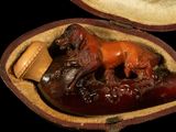 a figurine of a horse inside of a case