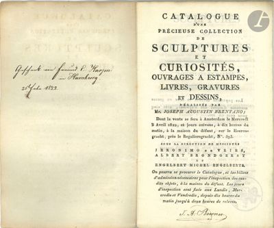 an open book with a black and white title on it