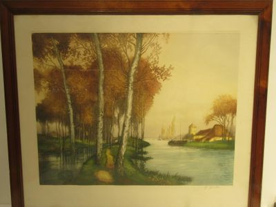 une photo d'une photo d'un tableau sur le mur