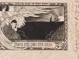 an image of a black and white drawing of a woman in a landscape