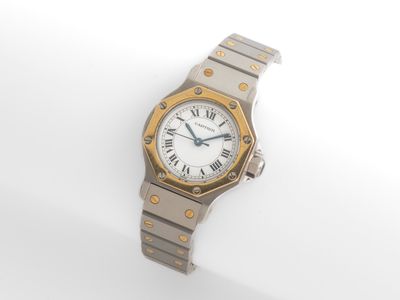 Montre-bracelet Cartier pour femme, en acier inoxydable et or, à quartz