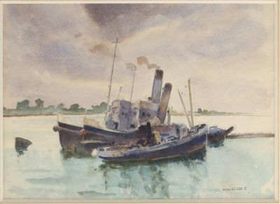 André NIVARD (1880 - 1969) Bateaux de pêcheurs