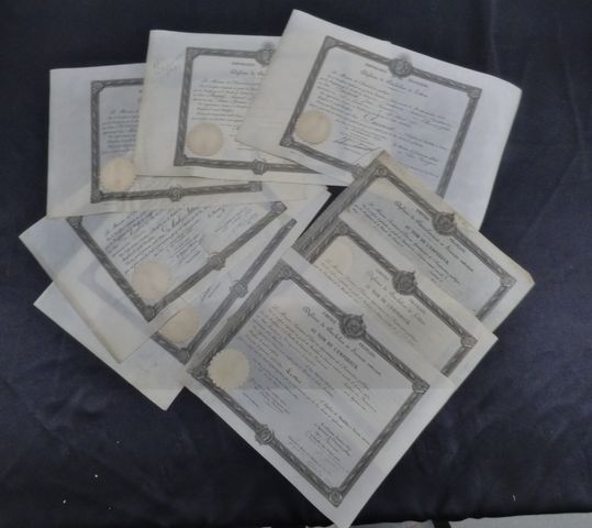 8 diplômes de bacheliers des années 1870