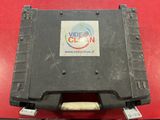 a close up of a plastic box with a sticker on it