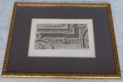 Gravure sépia représentant un détail de la voûte de la chape…