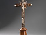 a wooden cross with a cross on top of it