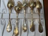 five spoons in a box on a table