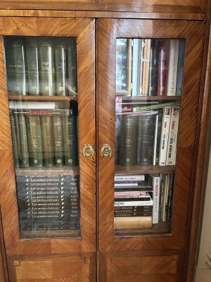 une bibliothèque sur laquelle sont posés de nombreux livres