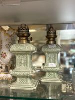 Paire de lampes à pétrole en porcelaine Céladon, époque fin …