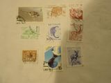 many different stamps on a piece of paper