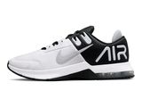 a white and black nike air max running shoe on a white background