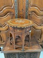 Table à thé de forme octogonale en bois avec incrustation d'… (photo 2)