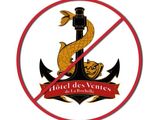 the logo or sign for the hotel des ventes is not allowed