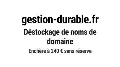 Nom de domaine gestion-durable.