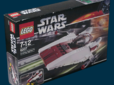 a box of lego star wars sets on a blue background