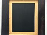an old picture frame with a chalkboard in it on a white background