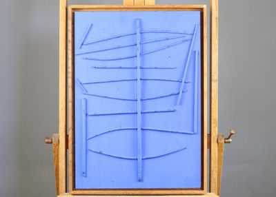 Robert DUPERRIER (1917-1996) Composition monochrome en bleu