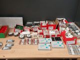 a table with a lot of different items on it