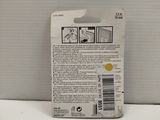 the back of a box with a label on it on a white surface