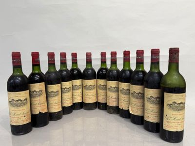 six bottles of wine lined up in a row on a table