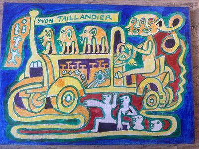 Yvon TAILLANDIER (1926-2018) La locomotive HST signée - 24 x 33 cm - s