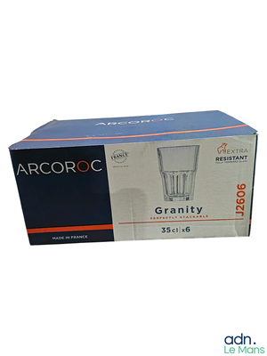 a box that has a glass in it on a white background