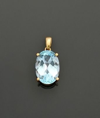 Pendentif en or jaune 18K 750 millièmes ornée d'une topaze b…