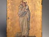 a painting of a woman holding a child in her arms