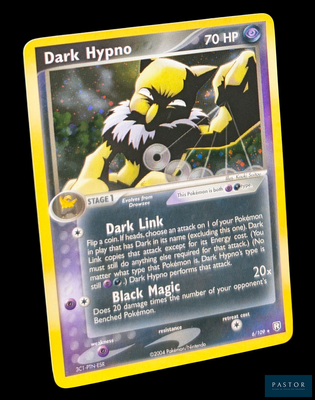 une photo d'une carte Pokémon sur laquelle figure un Dark Link