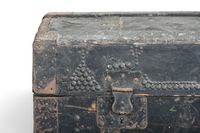 COFFRE ou MALLE de Diligence à âme en bois gainée de tissus … (photo 4)