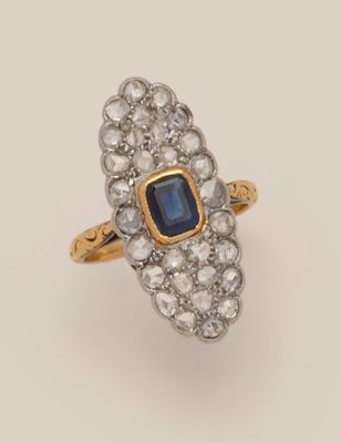 a sapphire and diamond cluster ring