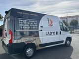 a van that is parked in a parking lot
