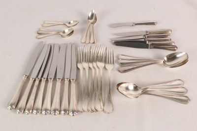 a lot of silver spoons and forks on the table