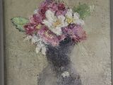 a painting of a vase with flowers in it