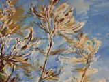a painting of a tree with no leaves on it