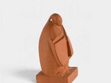 an image of a clay sculpture of a man holding a shield