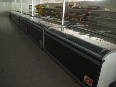 une grande vitrine réfrigérée dans une épicerie