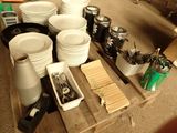 a lot of plates and cups on the table