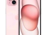 a close up of a pink iphone with a white background