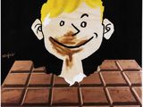 a painting of a man with a smile on it ' s face