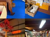many different pictures of a store with many items in it